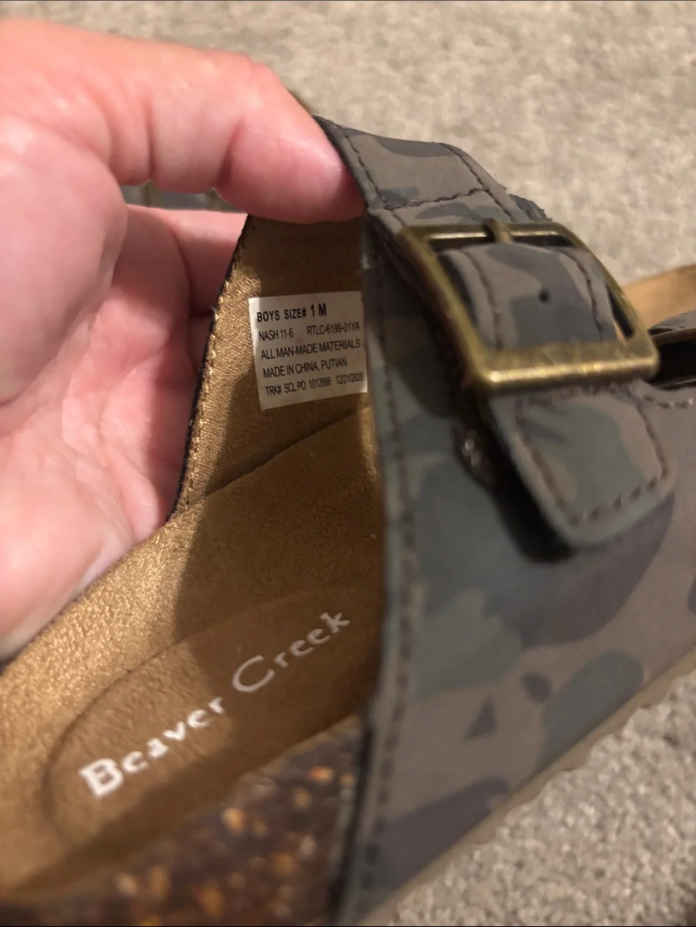 Boys Camo Sandals